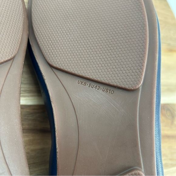 NEW FitFlop Allegro Midnight Navy Leather Ballerina Flats Size 10 - Picture 11 of 12
